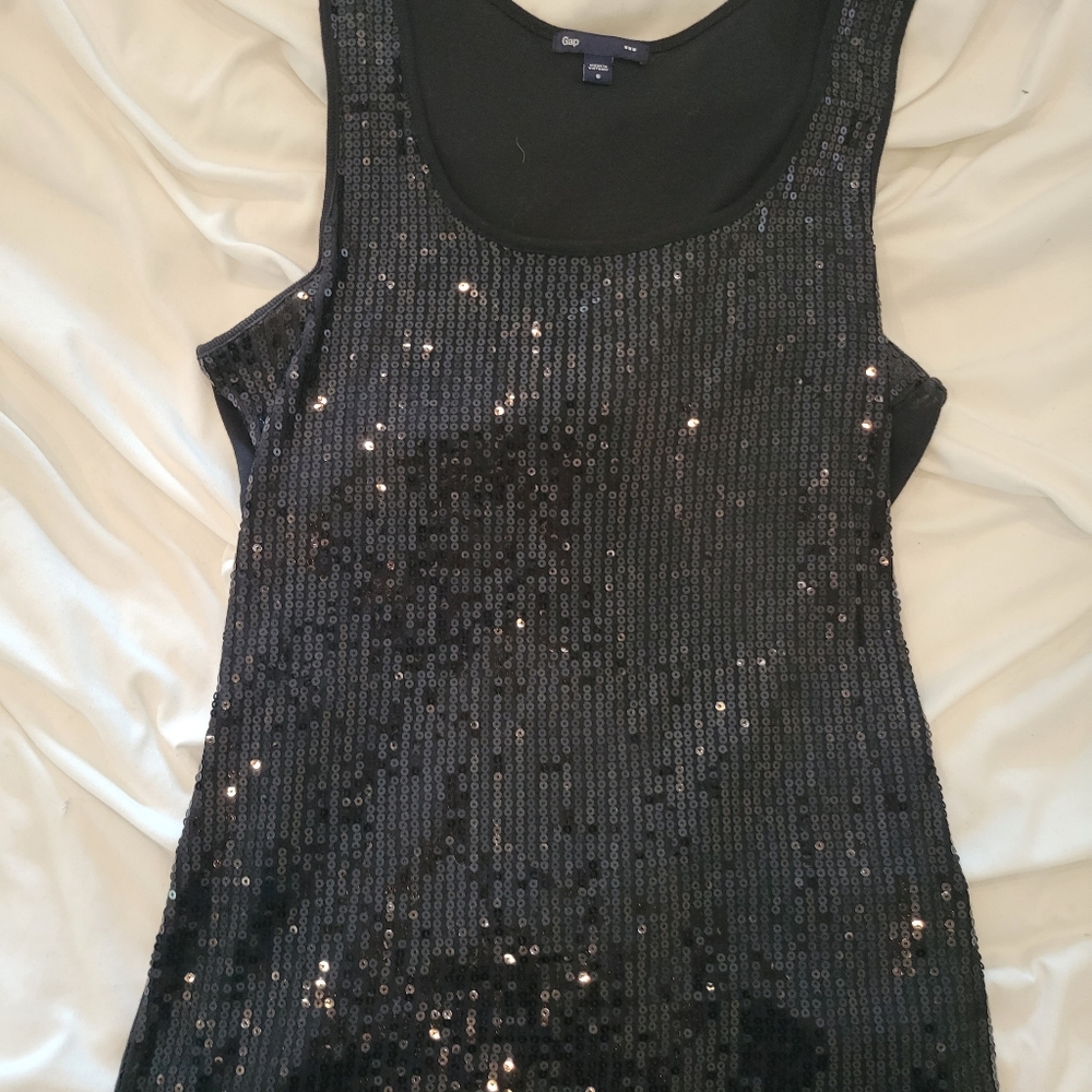 Gap black sequined tank size small